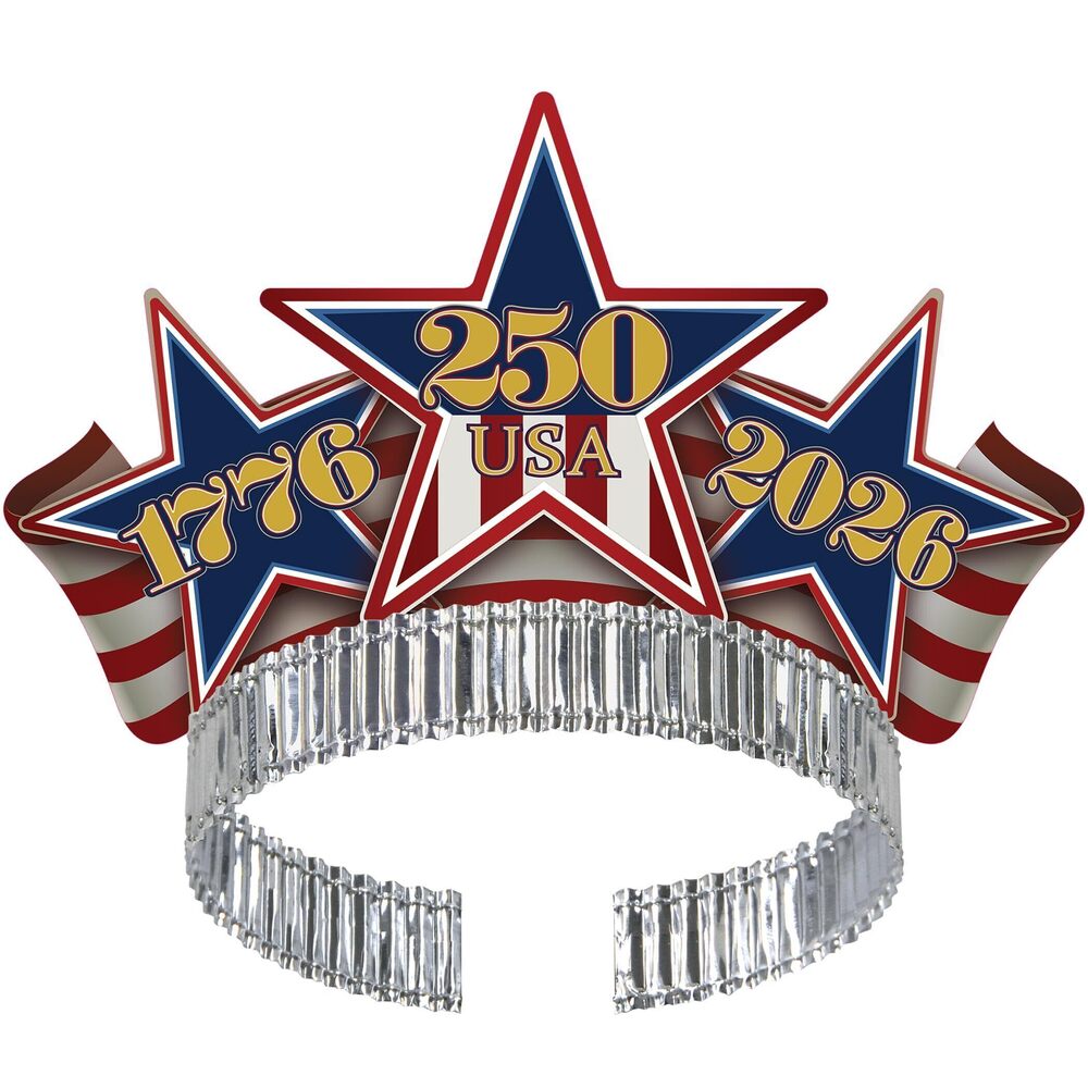 3754 Semiquincentennial Tiaras – 12-Pack Festive Patriotic Accessories